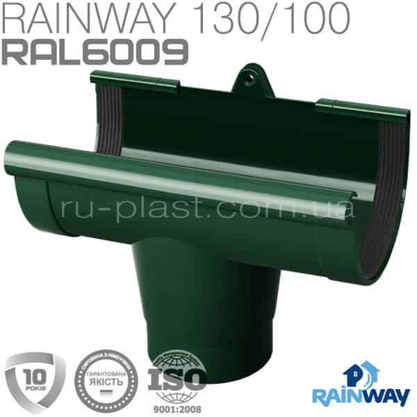 Воронка зелёная RAINWAY 130мм