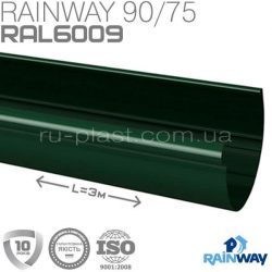 Желоб водосточный зелёный RAINWAY 90мм