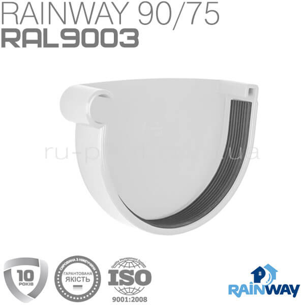Rainway водосток - Заглушка желоба левая 90 мм