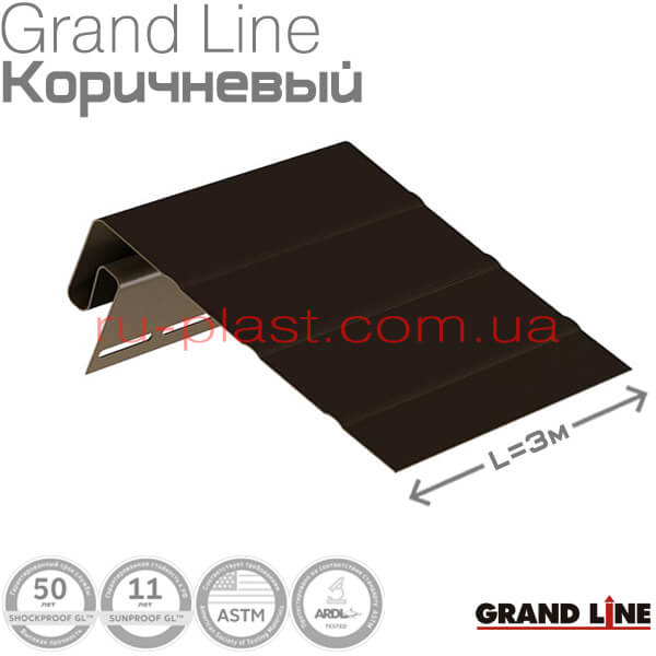 J-фаска гранд лайн коричневая для сайдинга и софита Grand Line