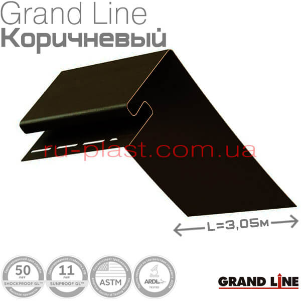 Околооконный профиль гранд лайн коричневый для сайдинга Grand Line