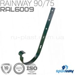 Кронштейн желоба металлический зелёный RAINWAY 90мм