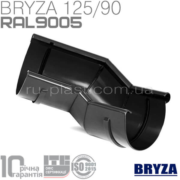Угол внешний разно-плоскостной чёрный BRYZA 125мм