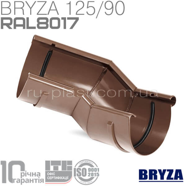 Угол внешний разно-плоскостной коричневый BRYZA 125мм