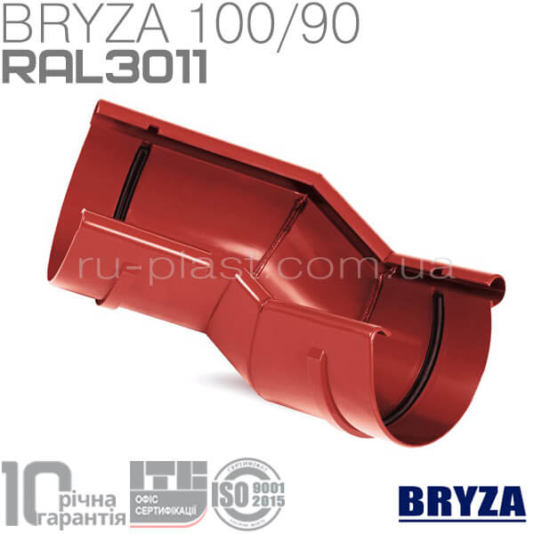Угол внешний разно-плоскостной красный BRYZA 100мм