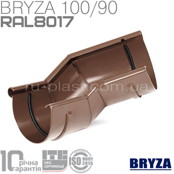 Угол внутренний разно-плоскостной коричневый BRYZA 100мм