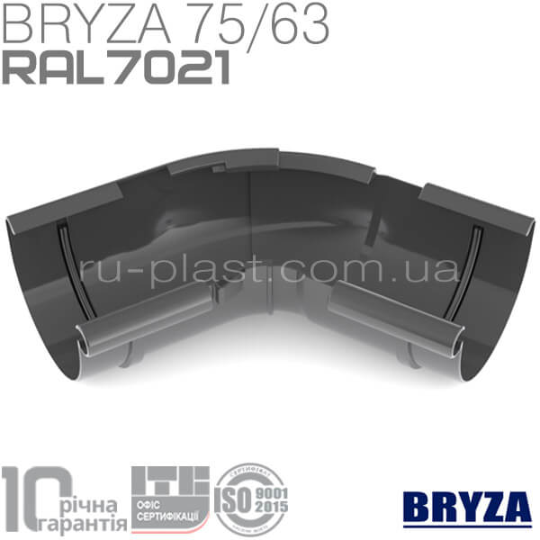 Угол внутренний регулируемый 120°-145° графитовый BRYZA 75мм